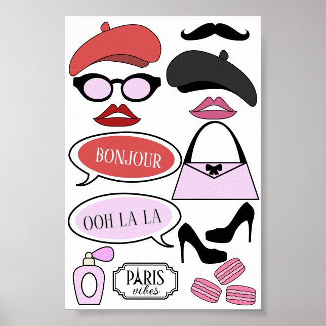 Emily in Paris theme photo booth props Poster (Front)