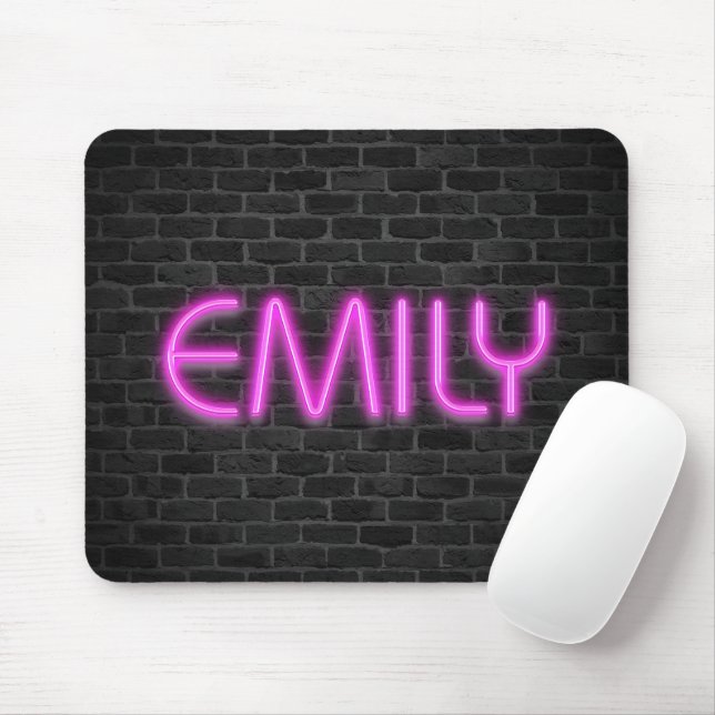 EMILY In PINK Neon Lights  Mouse Pad (With Mouse)