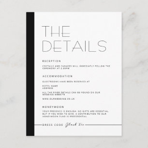 EMILY Modern Minimalist Monochrome Details Card