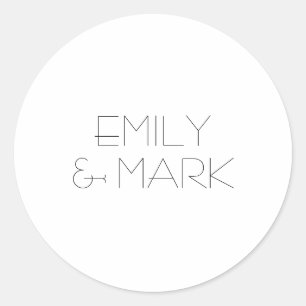 EMILY Modern Minimalist Monochrome Wedding Sticker