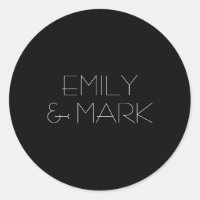 EMILY Modern Minimalist Monochrome Wedding Sticker