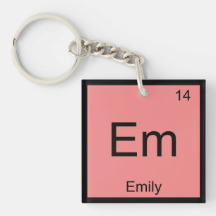 Emily Name Chemistry Element Periodic Table Key Ring