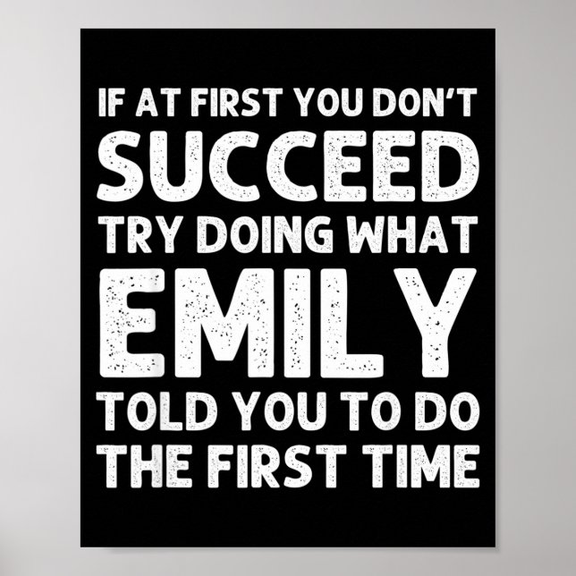 Emily Name D Birthday Funny Christmas Joke  Poster (Front)