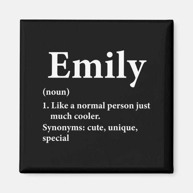 Emily Name Definition Funny D  Magnet (Front)