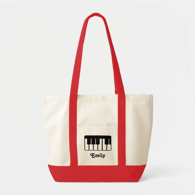 Emily Name Piano Music Tote Bag (Front)