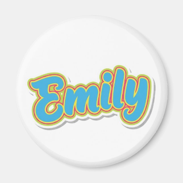 Emily Retro Bubble Typography Magnet (Front)