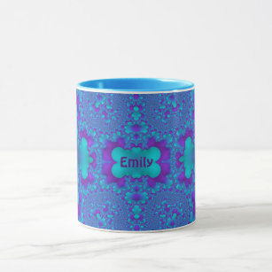 EMILY ~ Zany 3D Fractal ~ Blue and Purple  Mug