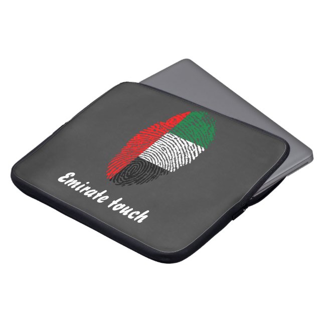 Emirate touch fingerprint flag laptop sleeve (Front Top)