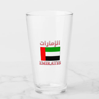 Emirates UAE Flag الإمارات Arabic & English Cool Glass