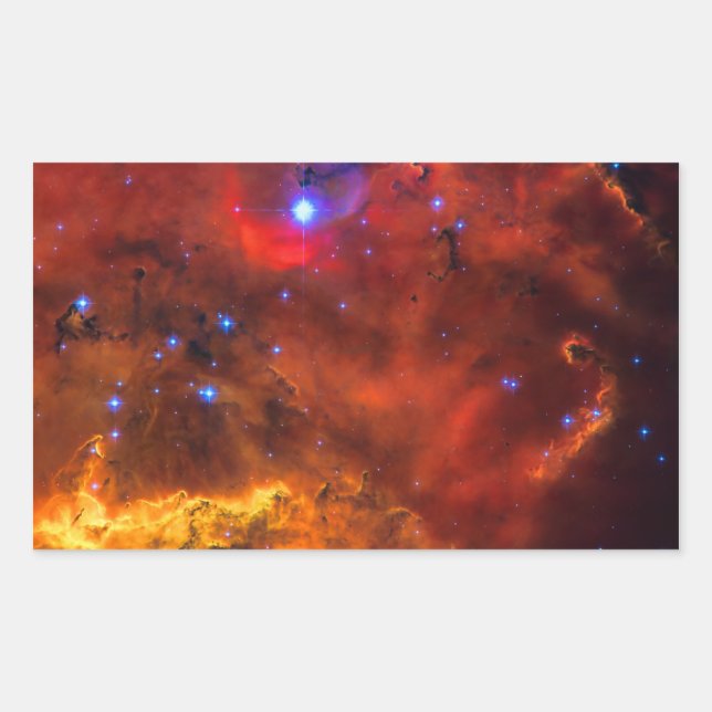 Emission Nebula NGC 2467 in Constellation Puppis Rectangular Sticker (Front)