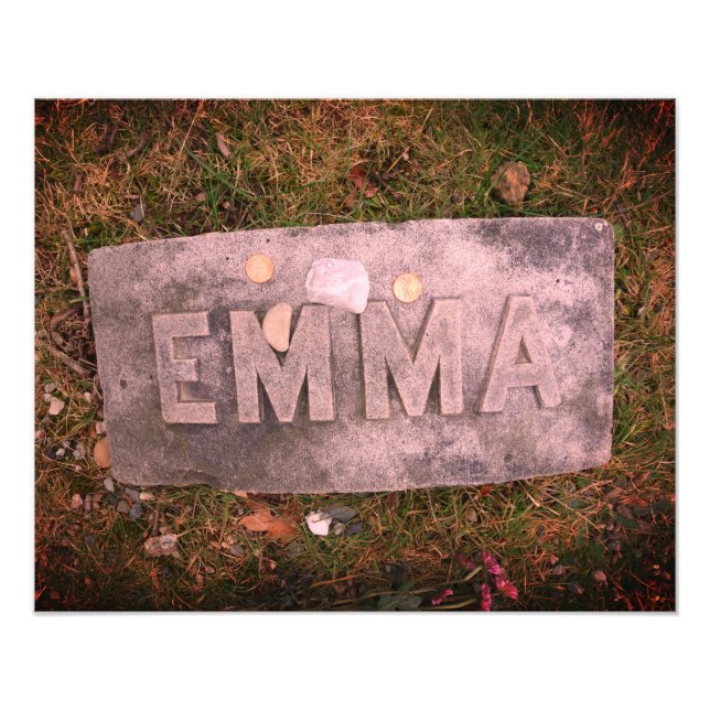 Emma Borden Grave Marker, Fall River, MA Photo Print (Front)
