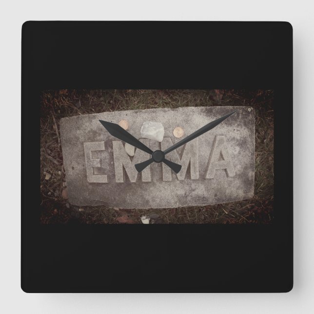 Emma Borden Grave Marker - Fall River, MA Square Wall Clock (Front)