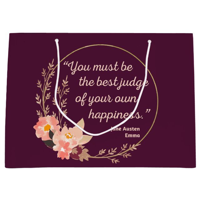 Emma By Jane Austen Quote I - Cute Style Large Gift Bag (Front)