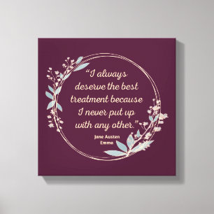 Emma By Jane Austen Quote II - Cute Style Canvas Print