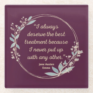 Emma By Jane Austen Quote II - Cute Style Glass Coaster