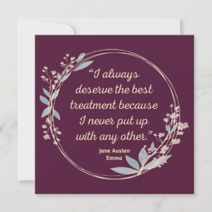 Emma By Jane Austen Quote II - Cute Style Invitation