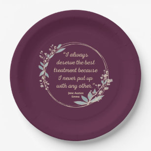 Emma By Jane Austen Quote II - Cute Style Paper Plate