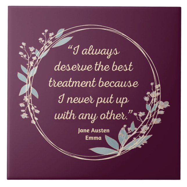 Emma By Jane Austen Quote II - Cute Style Tile (Front)