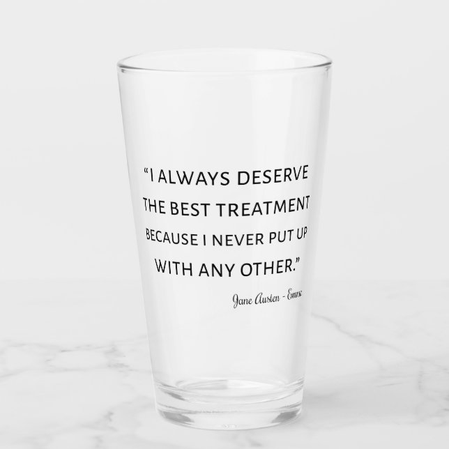Emma By Jane Austen Quote II Glass (Front)