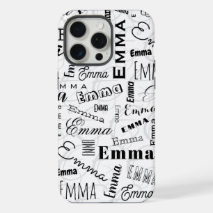 Emma Custom Name Black White iPhone 15 Pro Max Case