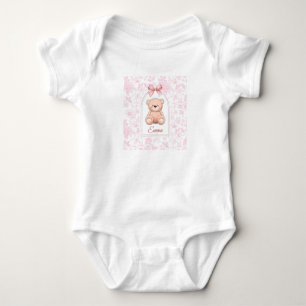 Emma Custom Pink Teddy Bear Nursery Design Baby Bodysuit