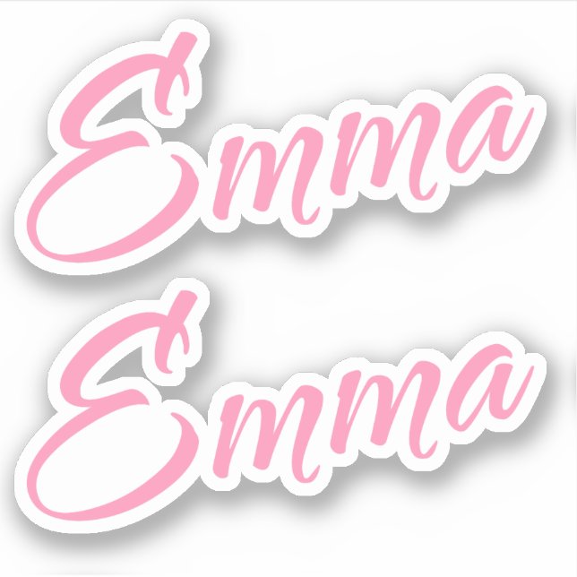 Emma Decorative Name in Pink x2 Sticker (Front)