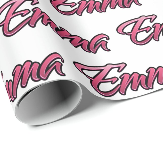 Emma faded pink personalized gift paper (Roll Corner)