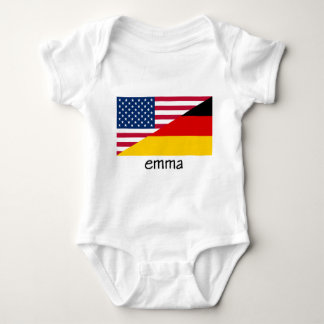 emma, german-american flag baby bodysuit