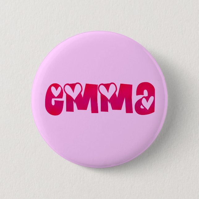 Emma in Hearts 6 Cm Round Badge (Front)