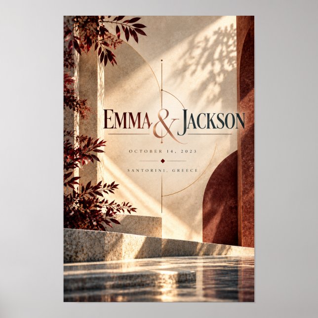 Emma & Jackson Personalised Wedding Keepsake Wall  Poster (Front)