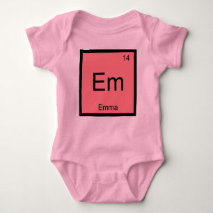 Emma Name Chemistry Element Periodic Table Baby Bodysuit