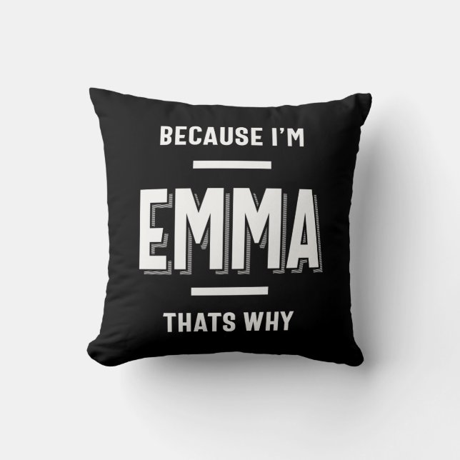 Emma Name Personalised Women Girl Cushion (Front)