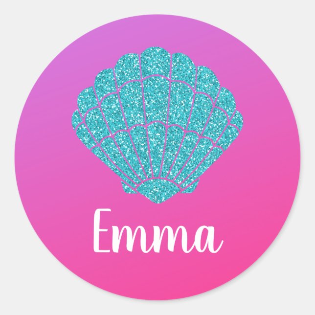 Emma Name Stickers Labels School Book Mermaid (Front)