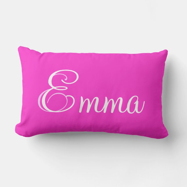 Emma Pink Lumbar Personalised Pillow (Front)