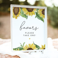 EMMA Rustic Sunflower Country Favour Table Sign