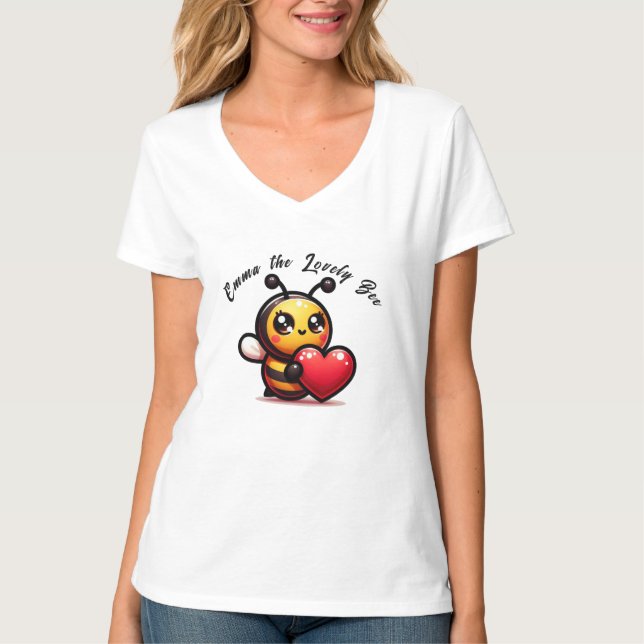 "Emma the Lovely Bee" 🐝💕 T-Shirt (Front)