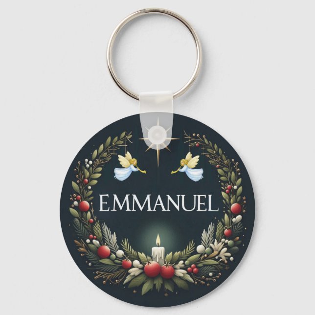 Emmanuel Christmas angels Key Ring (Front)