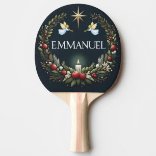 Emmanuel Christmas angels Ping Pong Paddle