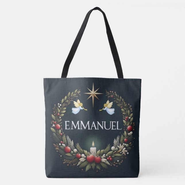 Emmanuel Christmas angels Tote Bag (Front)