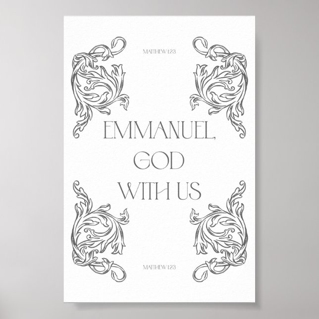 Emmanuel God With Us Bible Verse Christmas Poster (Front)