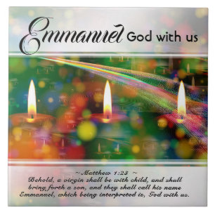 Emmanuel God With Us Matthew 1:23 Christmas Bible Tile