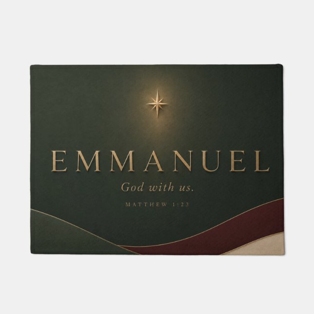 EMMANUEL | Matthew 1:23 Christian  Doormat (Front)