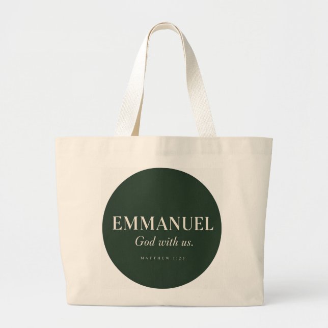 EMMANUEL | Matthew 1:23 | Christmas  Large Tote Bag (Front)