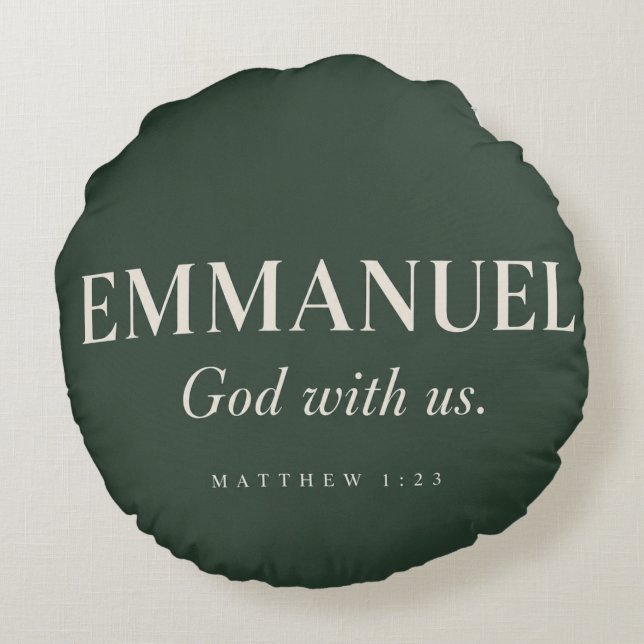 EMMANUEL | Matthew 1:23 | Christmas Round Cushion (Back)