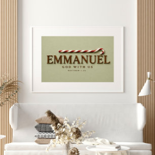 EMMANUEL Matthew 1:23 Christmas Soft Sage Poster