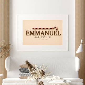 EMMANUEL | Matthew 1:23 Christmas | Warm Cream Poster