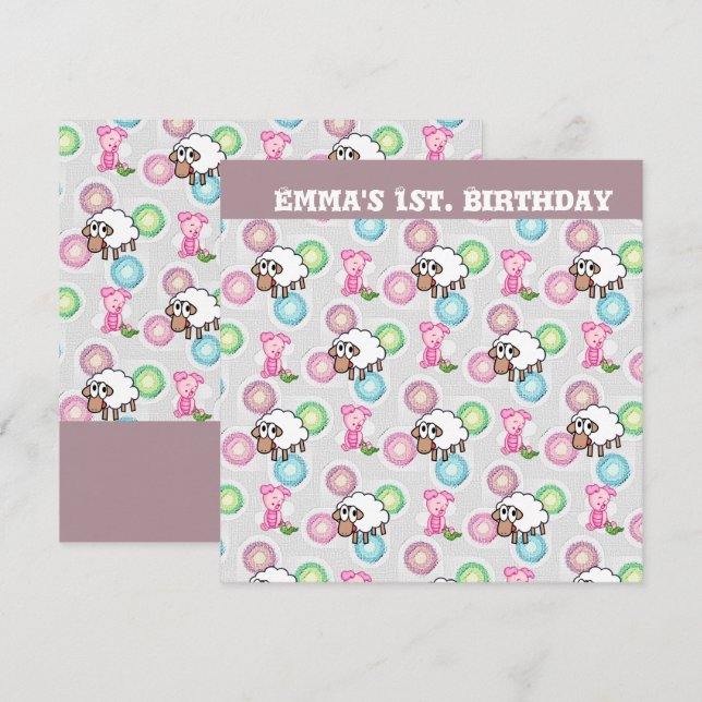 Emma's Birthday Invitation Cards (Front/Back)