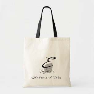 Emma's Cute Chic Silver Leaf Statement Tote Bag