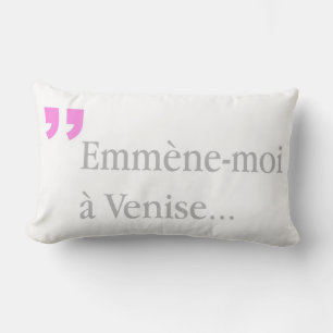 Emmene-moi a Venise Lovers wishes 2sided BW Lumbar Cushion
