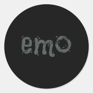 EMO And Still Goth - Black Distressed Emo  Classic Round Sticker